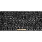 Black Geometric Stretch Puckered Lace