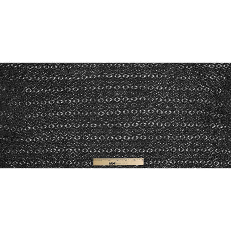 Black Geometric Stretch Puckered Lace