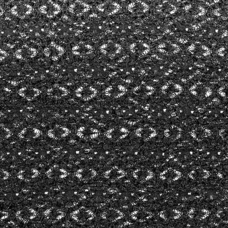 Black Geometric Stretch Puckered Lace