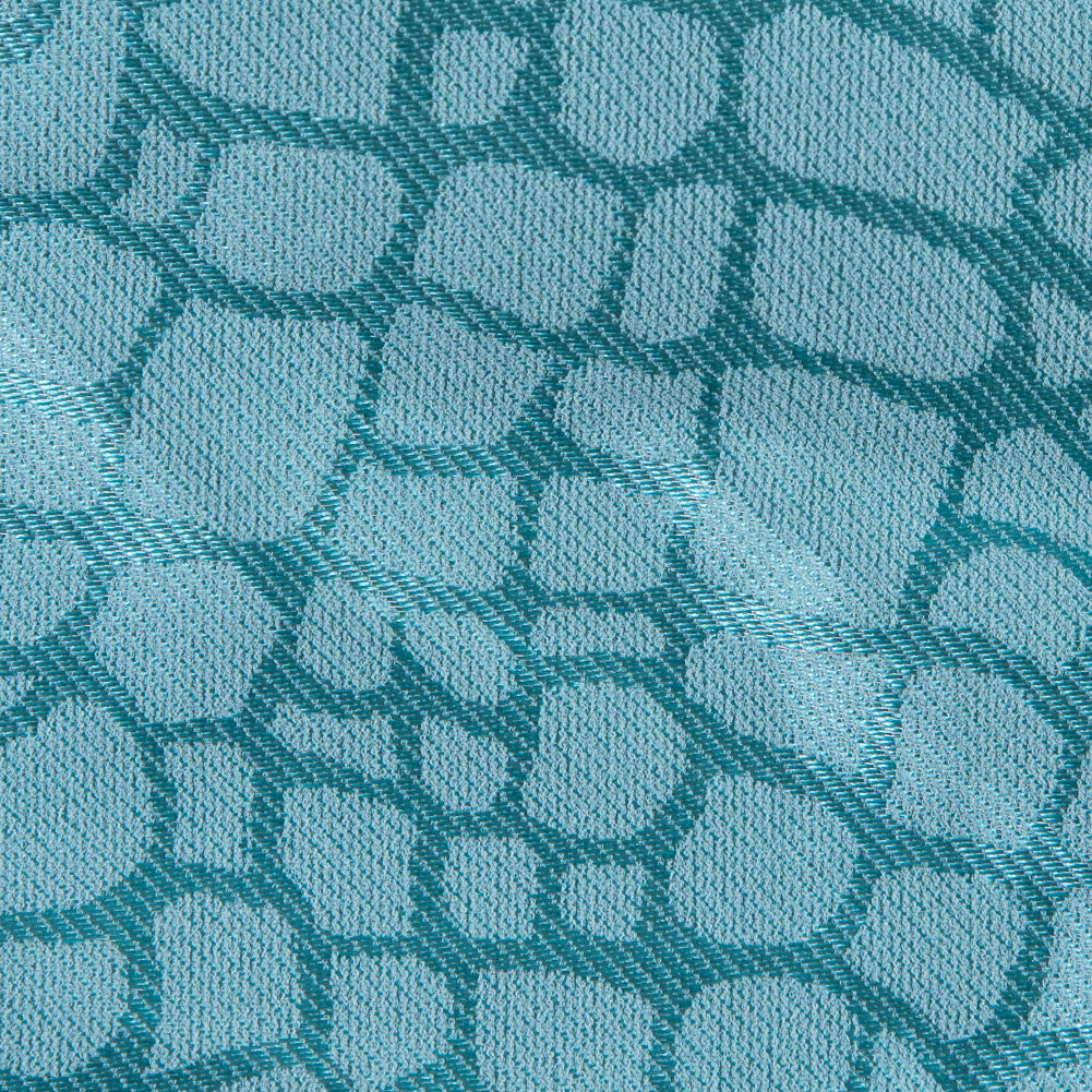 Nicole Miller Luminous Blue Turquoise Pattern Medley Stretch Twill