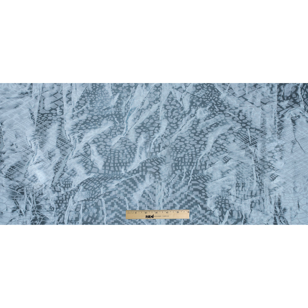 Nicole Miller Luminous Blue Glass Pattern Medley Stretch Twill
