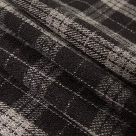 Italian Turkish Coffee Tartan Plaid Blended Wool Fleece Coating