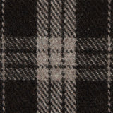 Italian Turkish Coffee Tartan Plaid Blended Wool Fleece Coating