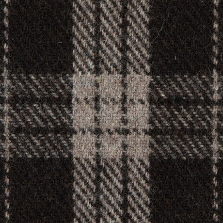 Italian Turkish Coffee Tartan Plaid Blended Wool Fleece Coating