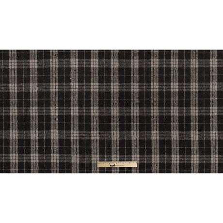 Italian Turkish Coffee Tartan Plaid Blended Wool Fleece Coating