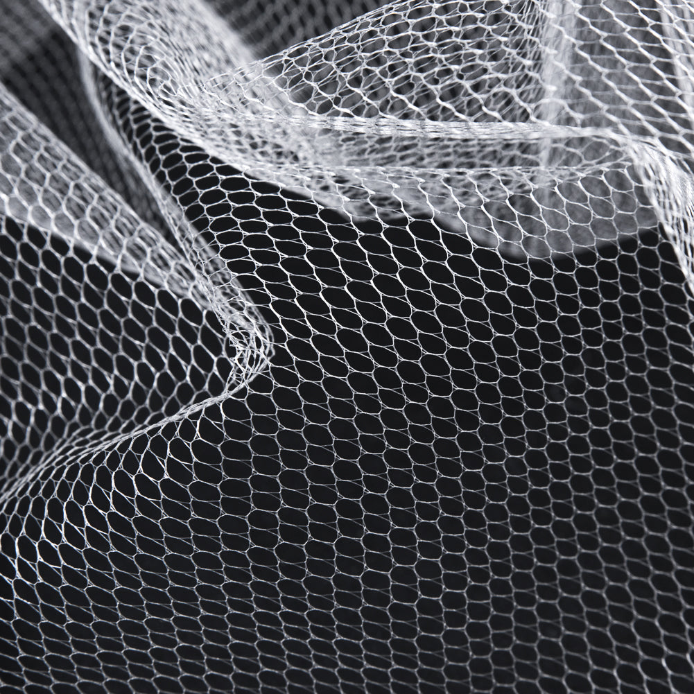 Ivory Hexagon Nylon Net Tulle