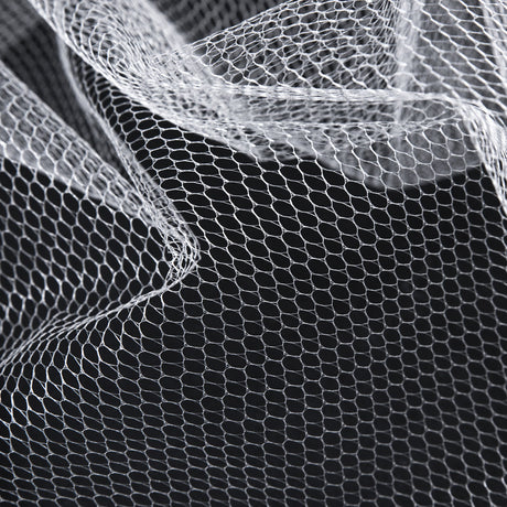 Ivory Hexagon Nylon Net Tulle