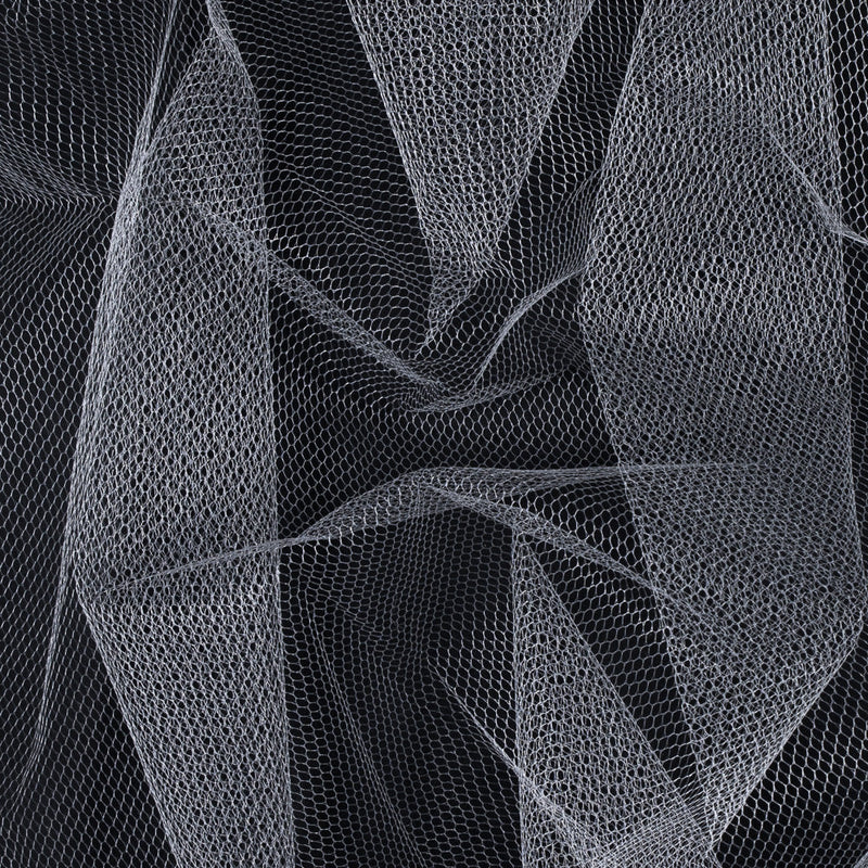 Ivory Hexagon Nylon Net Tulle
