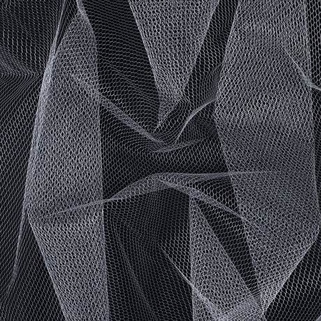 Ivory Hexagon Nylon Net Tulle