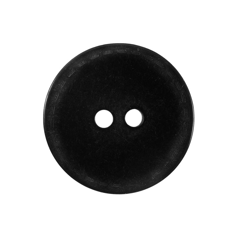 Black Flat Plastic Button - 40L/25.5mm
