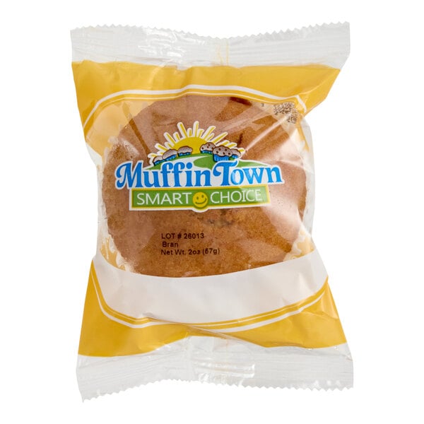 Muffin Town Smart Choice Individually Wrapped Bran Muffin 2 oz. - 96/Case