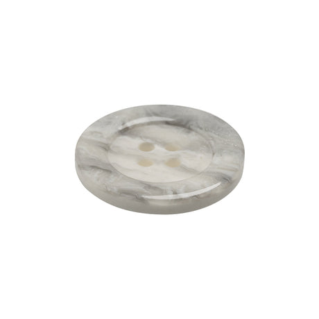 White Marbleized Plastic Button - 36L/23mm
