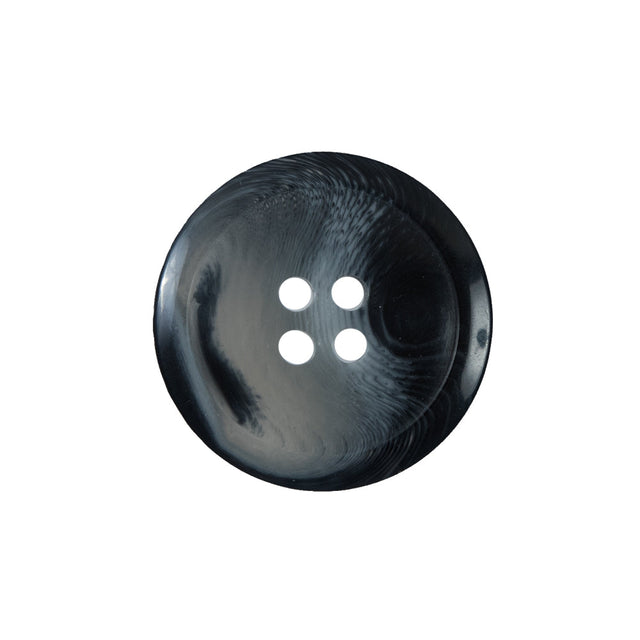 Dark Navy and Beige Plastic Button - 36L/23mm