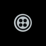 White and Black Plastic 4-Hole Button - 24L/15mm