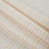 Embroidered Stripes on an Ivory Cotton Woven