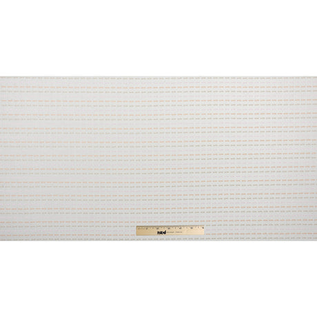 Embroidered Stripes on an Ivory Cotton Woven