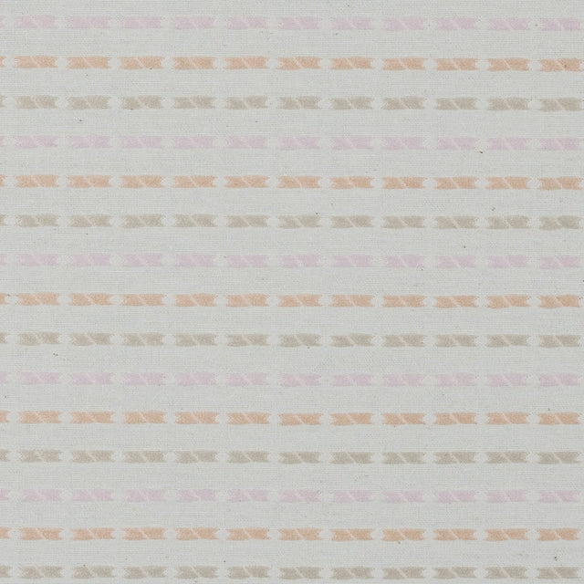 Embroidered Stripes on an Ivory Cotton Woven