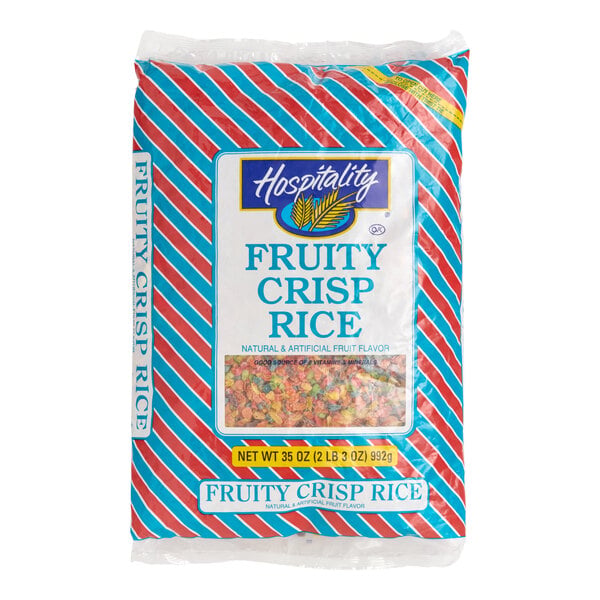 Hospitality Fruity Crispy Rice Cereal 35 oz. - 4/Case
