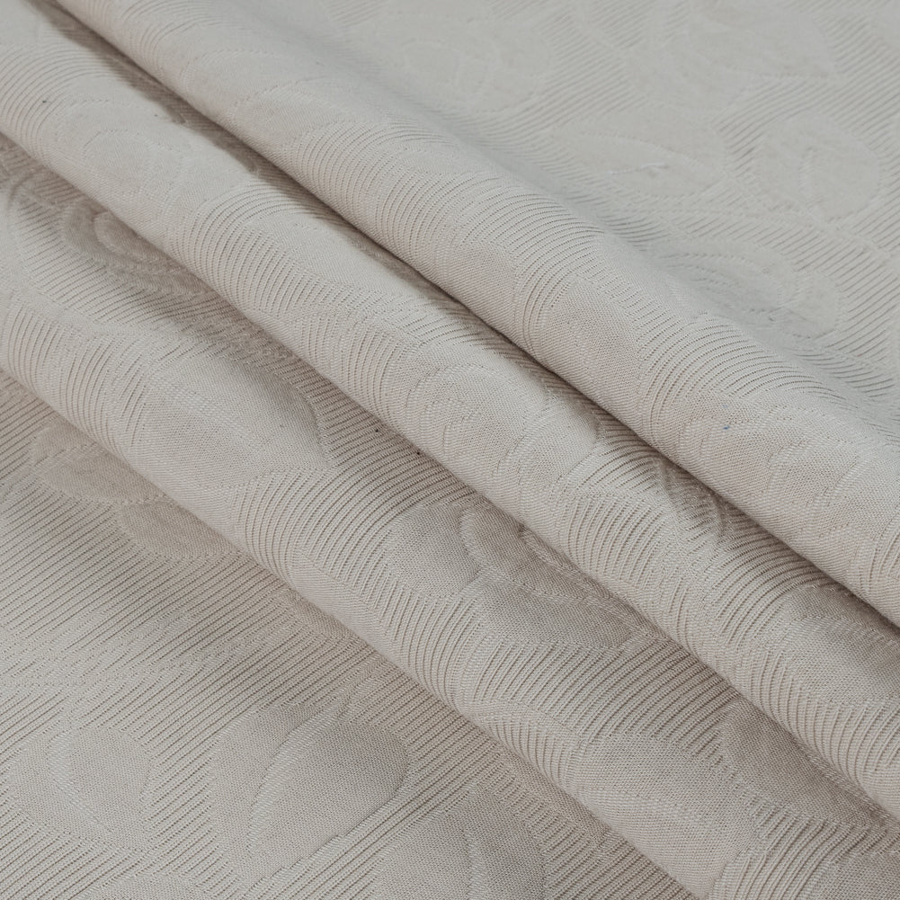 Beige on Beige Raised Floral Cotton Woven
