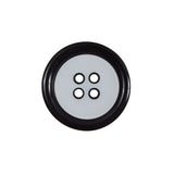 Clear and Black 4-Hole Plastic Button - 36L/23mm