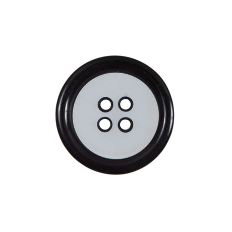 Clear and Black 4-Hole Plastic Button - 36L/23mm