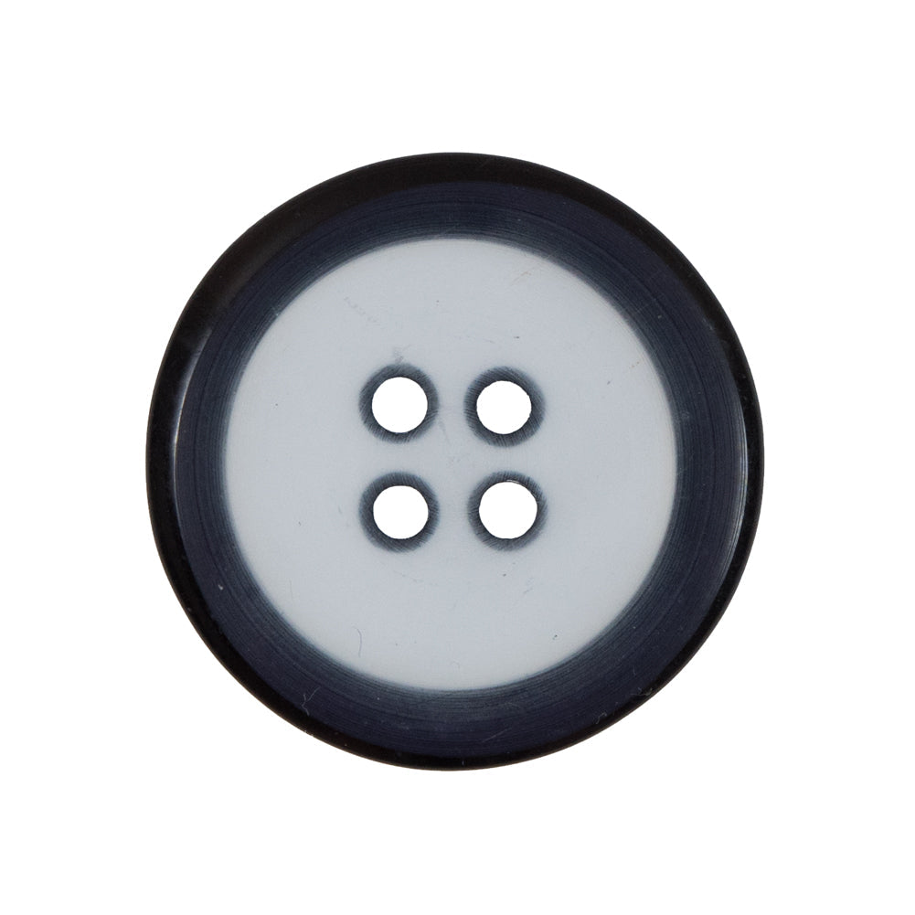 Clear and Black 4-Hole Plastic Button - 44L/28mm