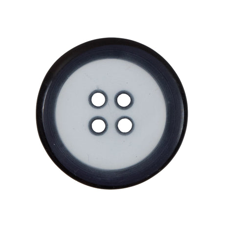 Clear and Black 4-Hole Plastic Button - 44L/28mm