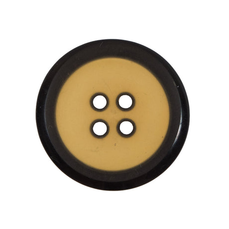 Blazing Orange and Black 4-Hole Plastic Button - 44L/28mm