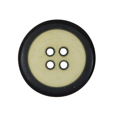 Oasis Green and Black 4-Hole Plastic Button - 44L/28mm