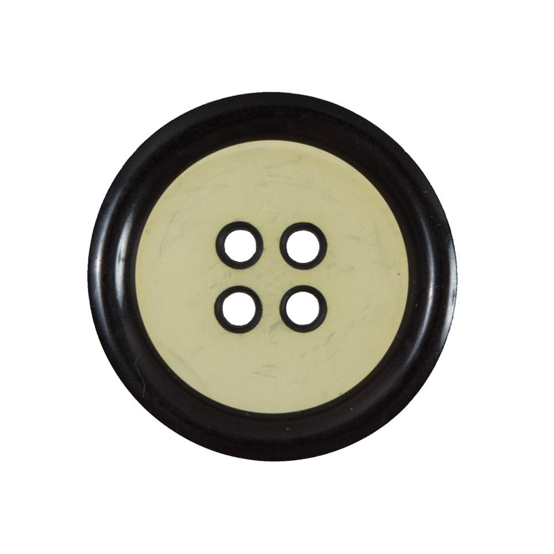 Oasis Green and Black 4-Hole Plastic Button - 44L/28mm