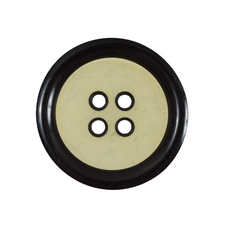 Oasis Green and Black 4-Hole Plastic Button - 44L/28mm