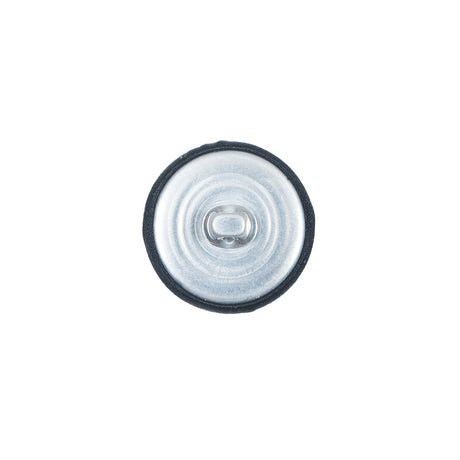 Black Silk Covered Button - 24L/15mm