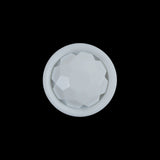 White Plastic Gem Shank-Back Button - 32L/20mm