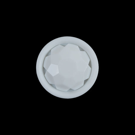 White Plastic Gem Shank-Back Button - 32L/20mm