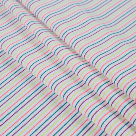 White and Multicolor Striped Wicking Jersey