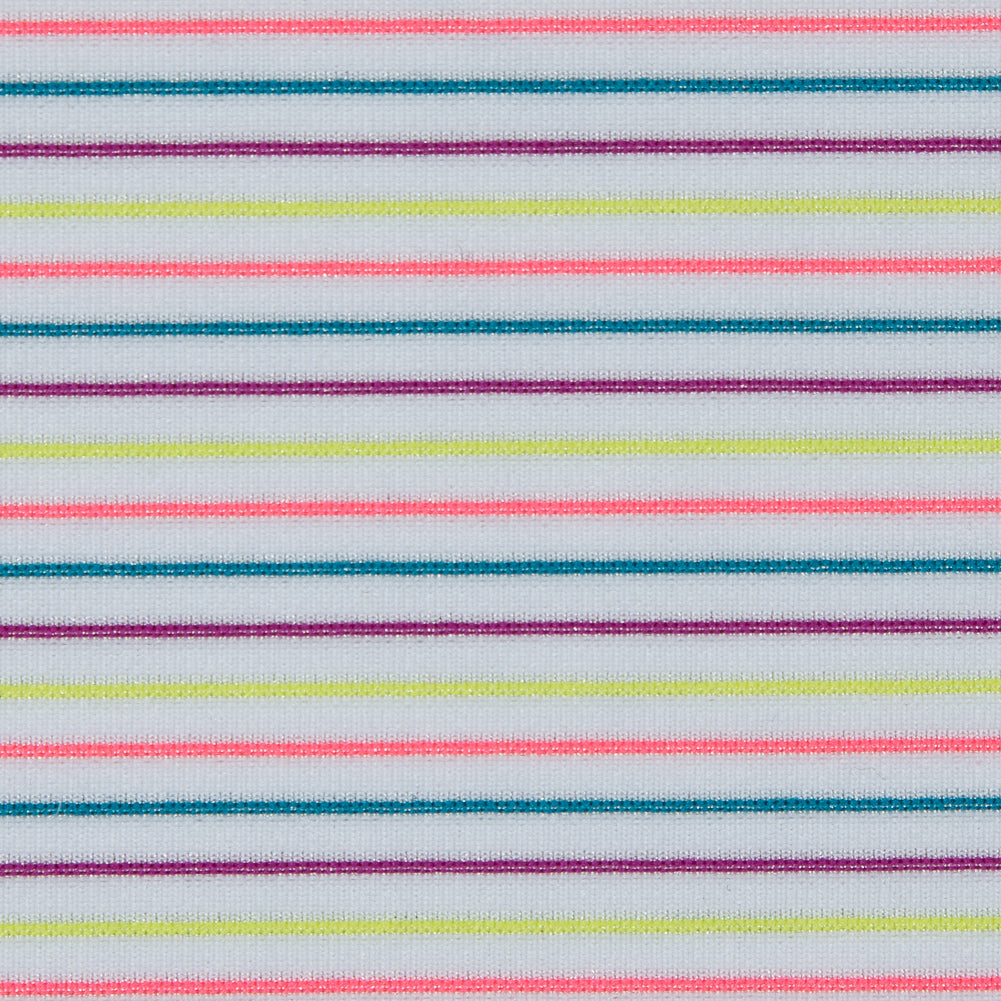 White and Multicolor Striped Wicking Jersey
