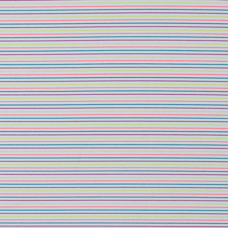 White and Multicolor Striped Wicking Jersey