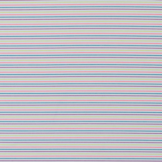White and Multicolor Striped Wicking Jersey
