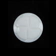 White Beveled Pinwheel Petals Shank-Back Button - 36L/23mm