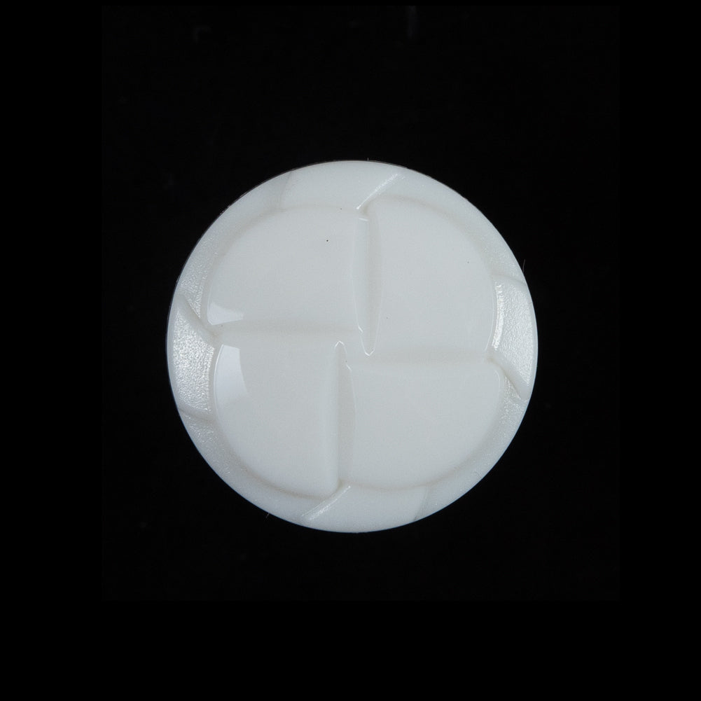 White Beveled Pinwheel Petals Shank-Back Button - 36L/23mm