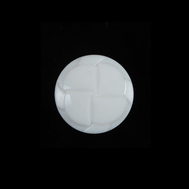 White Beveled Pinwheel Petals Shank-Back Button - 30L/19mm