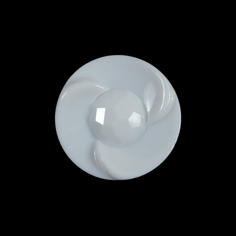 White Swirled Center Shank-Back Button - 36L/23mm