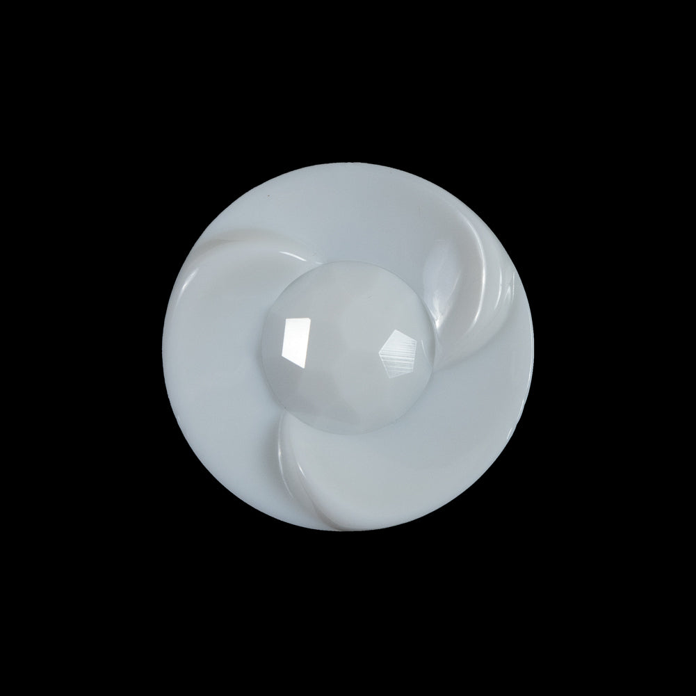 White Swirled Center Shank-Back Button - 36L/23mm