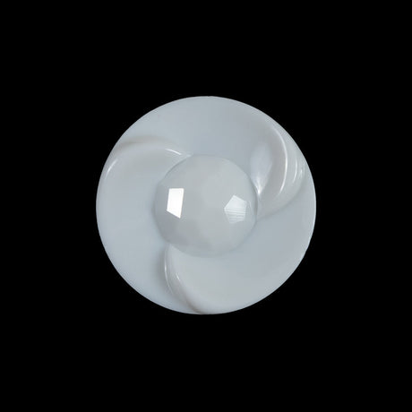 White Swirled Center Shank-Back Button - 36L/23mm