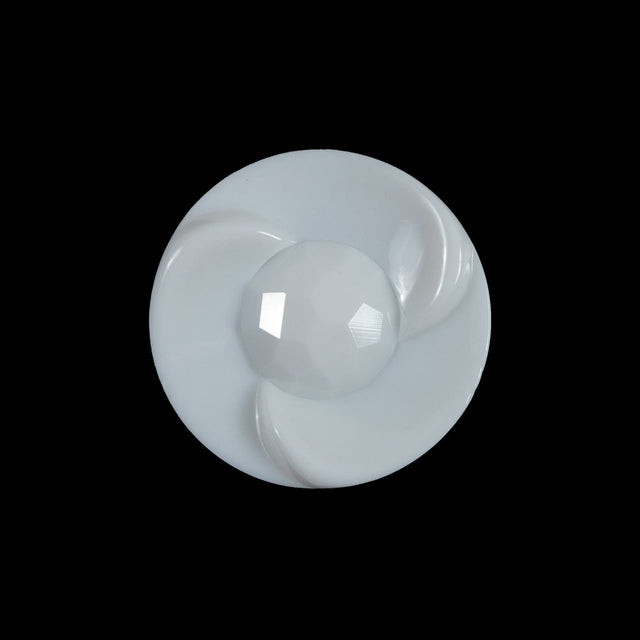 White Swirled Center Shank-Back Button - 36L/23mm