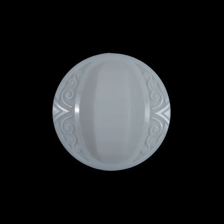 White Classy Etched Shank-Back Button - 36L/23mm