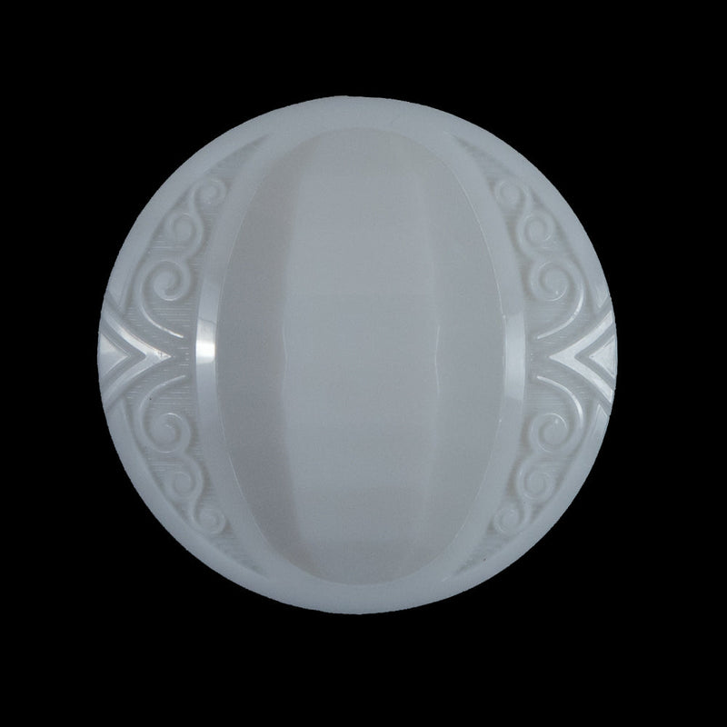 White Classy Etched Shank-Back Button - 44L/28mm