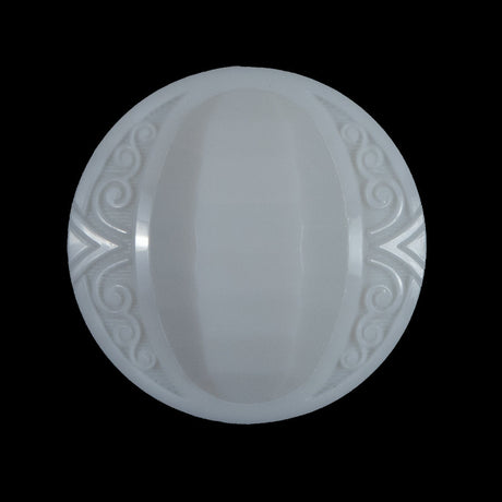 White Classy Etched Shank-Back Button - 44L/28mm