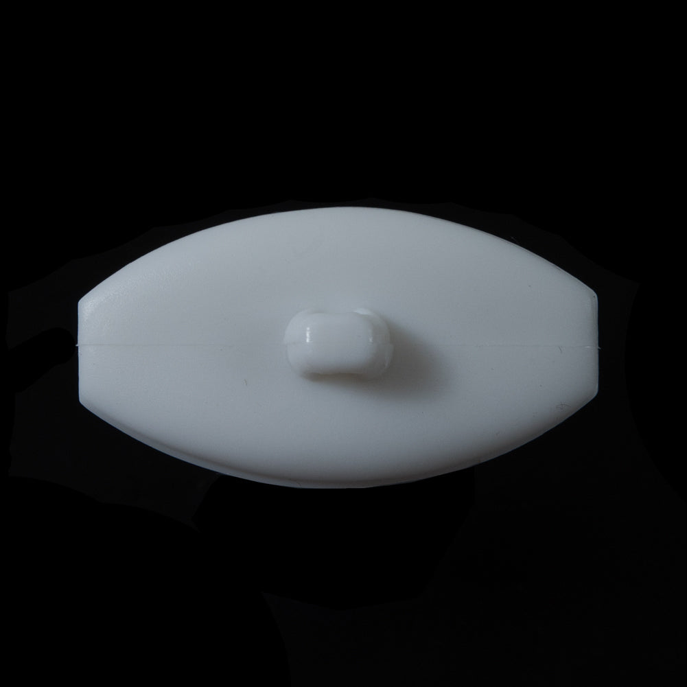 White Bevel Cut Oval Button - 60L/38mm