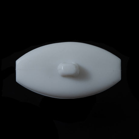 White Bevel Cut Oval Button - 60L/38mm